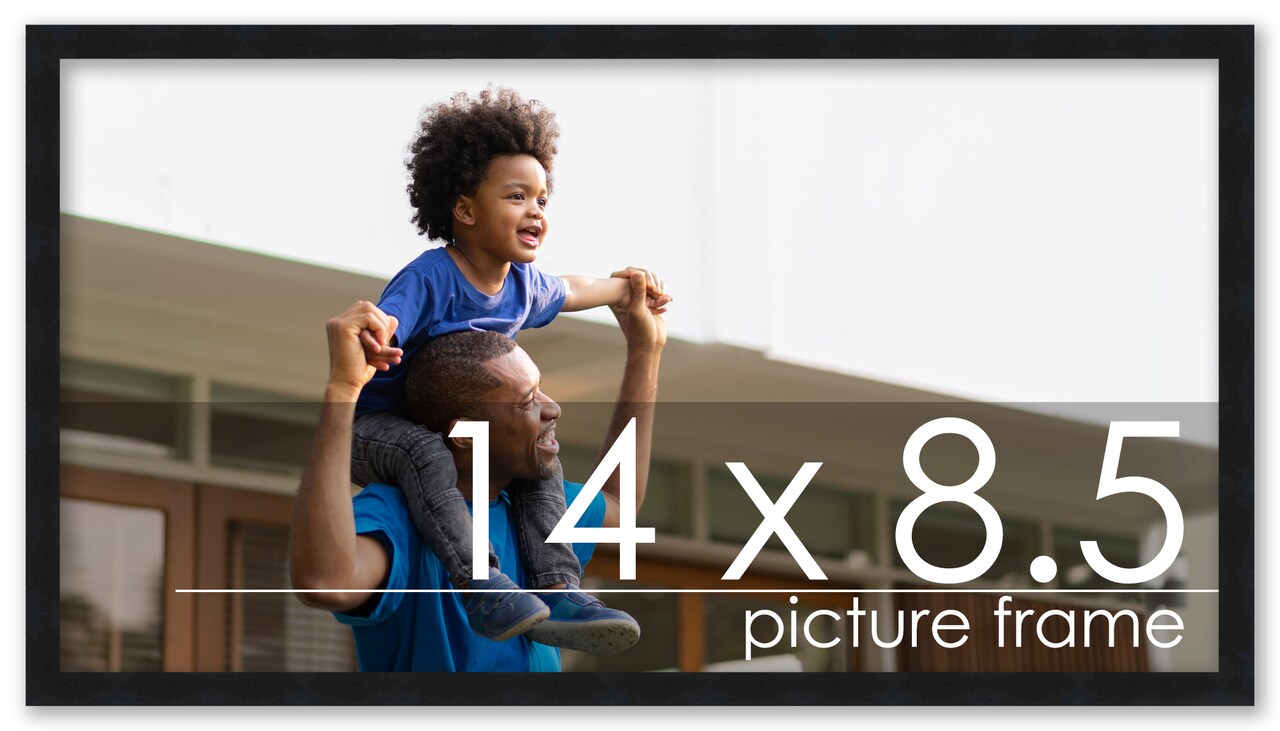 Photo Size Modernist Black Picture Frame - UV Acrylic, Foam Board Backing, Hanging Hardware